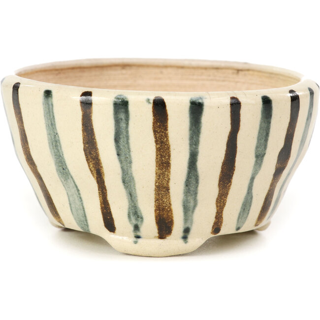 Maceta de bonsái redonda beige de Bonsai - 85 x 85 x 45 mm