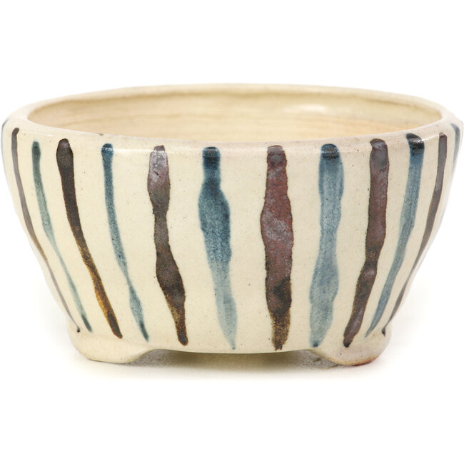 Pot à bonsaï rond beige par Bonsai - 85 x 85 x 45 mm