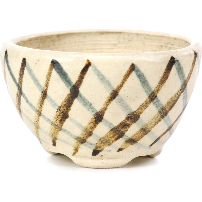Pot à bonsaï rond beige par Bonsai - 66 x 66 x 40 mm