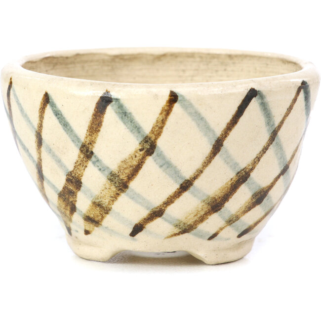 Round beige bonsai pot by Bonsai - 66 x 66 x 40 mm