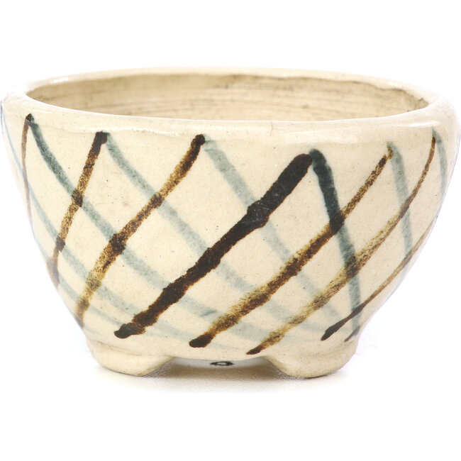 Vaso per bonsai rotondo beige di Bonsai - 66 x 66 x 40 mm