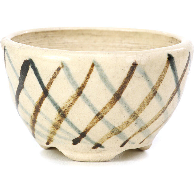 Round beige bonsai pot by Bonsai - 66 x 66 x 40 mm