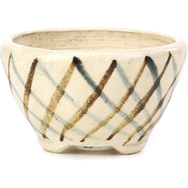 Vaso per bonsai rotondo beige di Bonsai - 66 x 66 x 40 mm