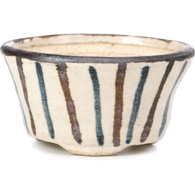 Round beige bonsai pot by Bonsai - 66 x 66 x 40 mm