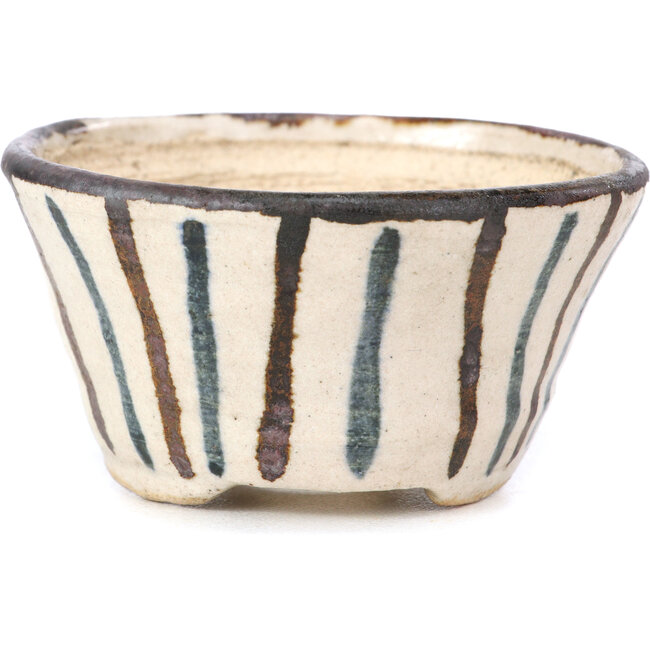 Pot à bonsaï rond beige par Bonsai - 66 x 66 x 40 mm