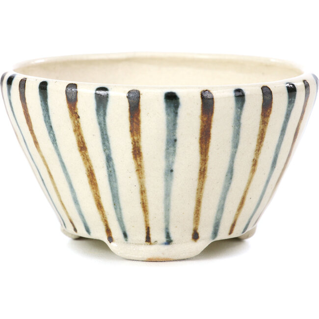 Pot à bonsaï rond beige par Bonsai - 82 x 82 x 45 mm