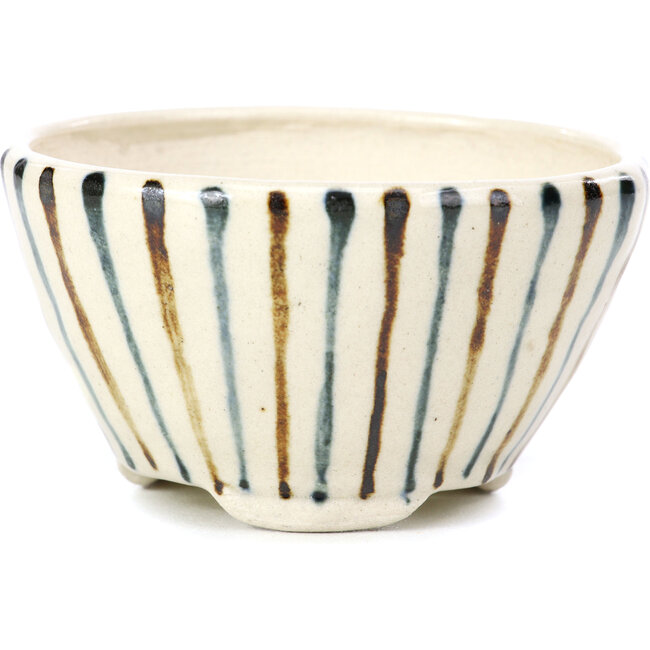 Round beige bonsai pot by Bonsai - 82 x 82 x 45 mm