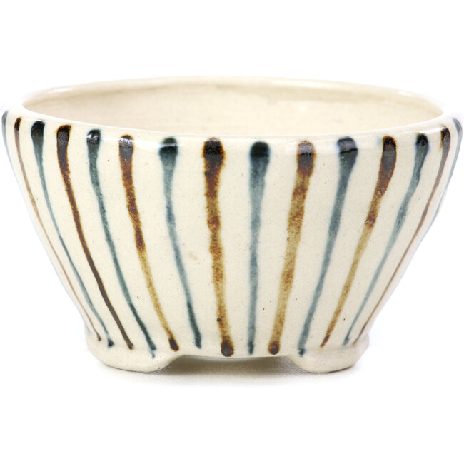 Round beige bonsai pot by Bonsai - 82 x 82 x 45 mm