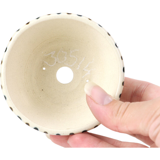 Ronde beige bonsaipot van Bonsai - 82 x 82 x 45 mm