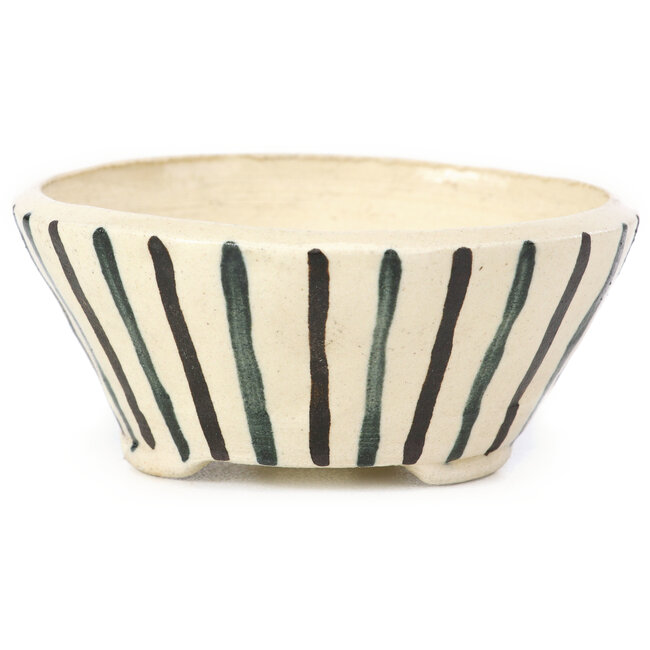 Pot à bonsaï rond beige par Bonsai - 82 x 82 x 45 mm