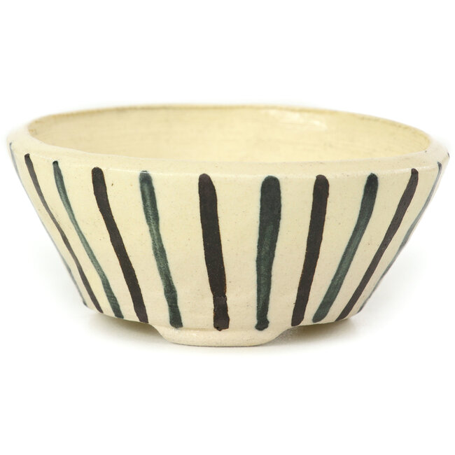 Round beige bonsai pot by Bonsai - 82 x 82 x 45 mm