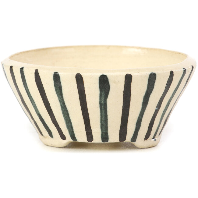 Pot à bonsaï rond beige par Bonsai - 82 x 82 x 45 mm