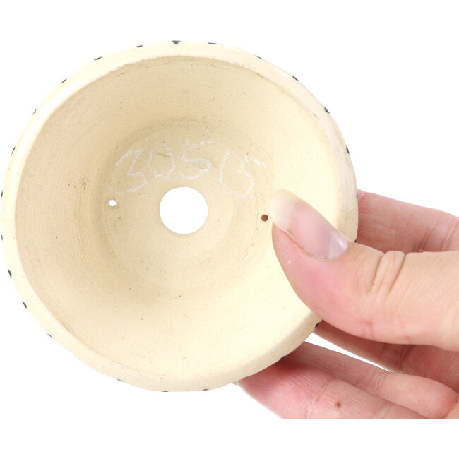 Round beige bonsai pot by Bonsai - 82 x 82 x 45 mm