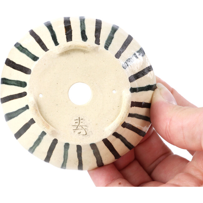 Ronde beige bonsaipot van Bonsai - 82 x 82 x 45 mm