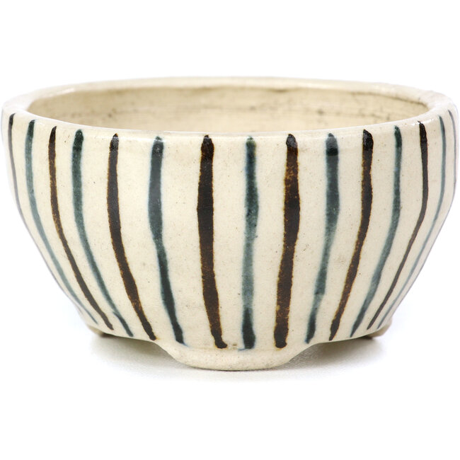 Pot à bonsaï rond beige par Bonsai - 66 x 66 x 40 mm