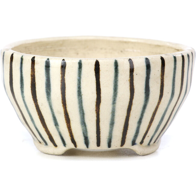 Round beige bonsai pot by Bonsai - 66 x 66 x 40 mm