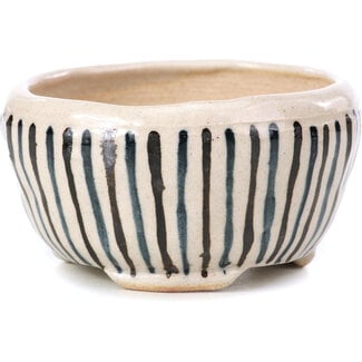 Bonsai 85 mm round beige bonsai pot by Bonsai, Japan