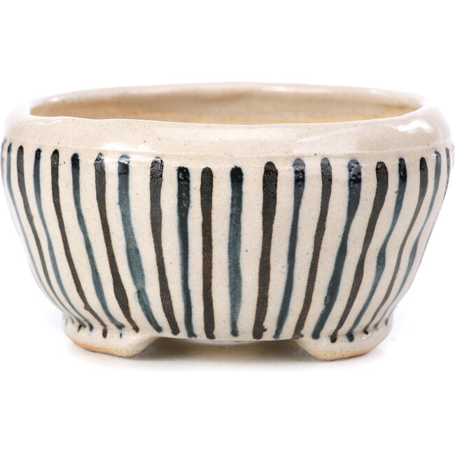 Vaso per bonsai rotondo beige di Bonsai - 85 x 85 x 45 mm