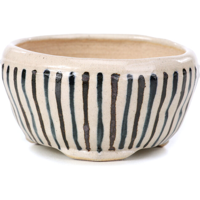 Ronde beige bonsaipot van Bonsai - 85 x 85 x 45 mm