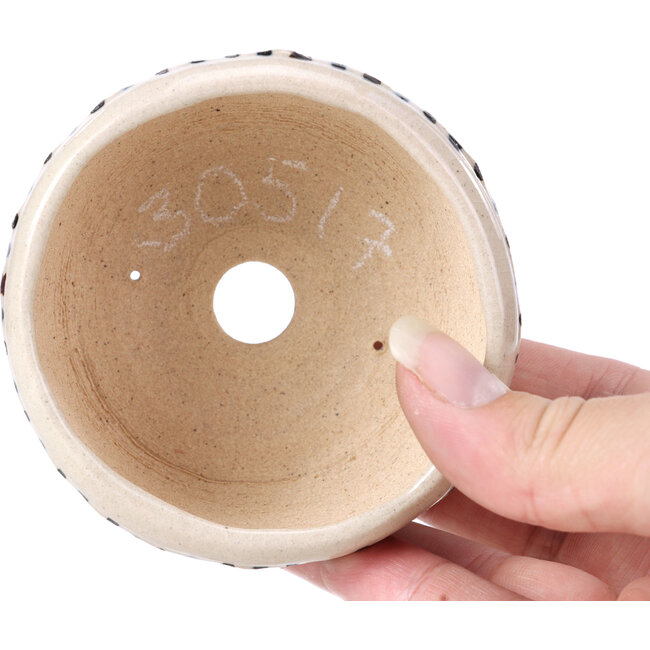 Pot à bonsaï rond beige par Bonsai - 85 x 85 x 45 mm