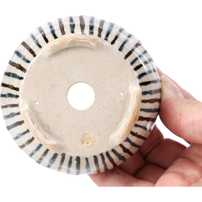 Ronde beige bonsaipot van Bonsai - 85 x 85 x 45 mm