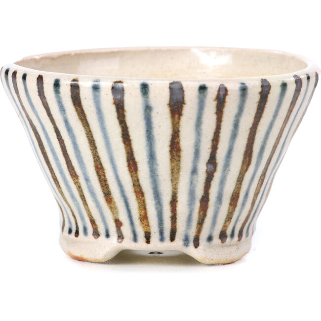 Ronde beige bonsaipot van Bonsai - 85 x 85 x 45 mm