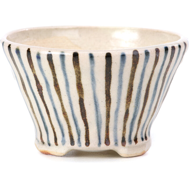 Pot à bonsaï rond beige par Bonsai - 85 x 85 x 45 mm