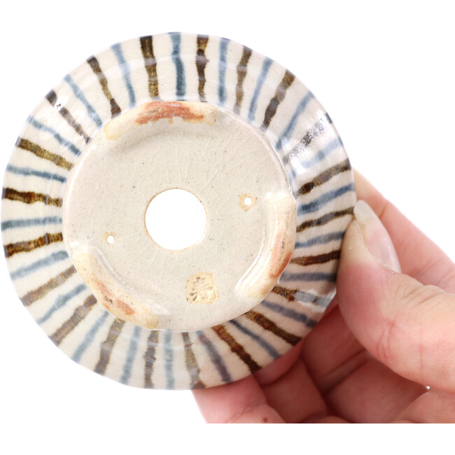 Pot à bonsaï rond beige par Bonsai - 85 x 85 x 45 mm