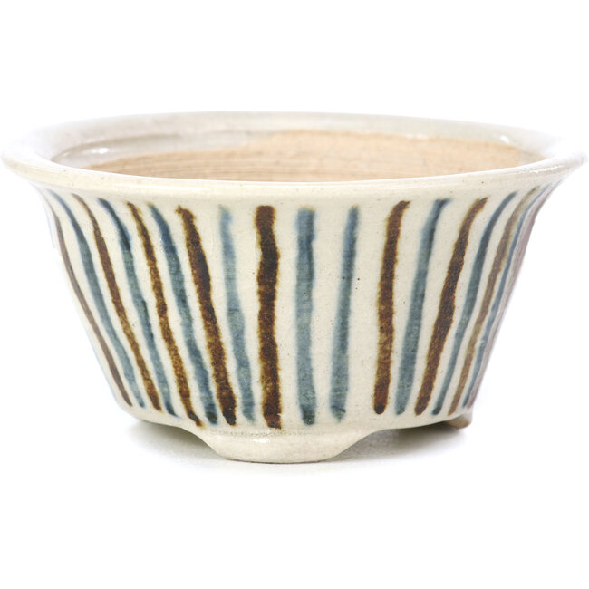 Pot à bonsaï rond beige par Bonsai - 85 x 85 x 45 mm