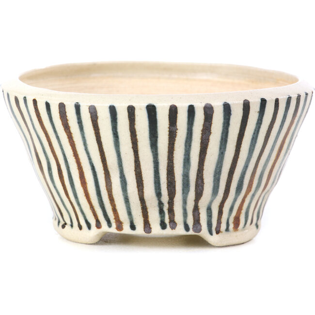 Pot à bonsaï rond beige par Bonsai - 85 x 85 x 45 mm