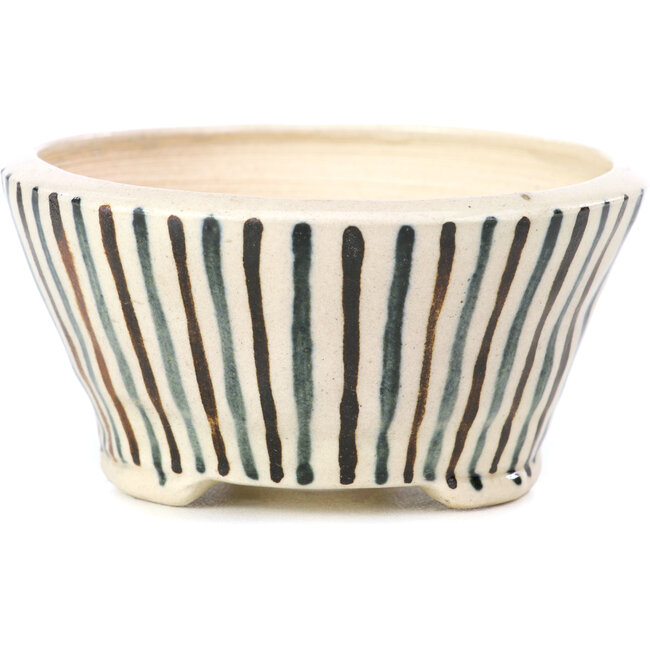 Vaso per bonsai rotondo beige di Bonsai - 85 x 85 x 45 mm