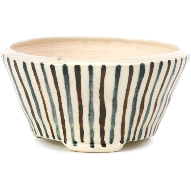 Ronde beige bonsaipot van Bonsai - 85 x 85 x 45 mm