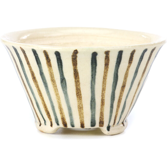 Pot à bonsaï rond beige par Bonsai - 85 x 85 x 45 mm