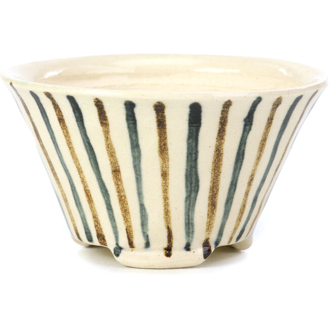 Maceta de bonsái redonda beige de Bonsai - 85 x 85 x 45 mm