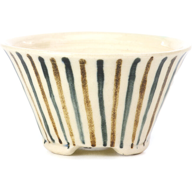 Pot à bonsaï rond beige par Bonsai - 85 x 85 x 45 mm