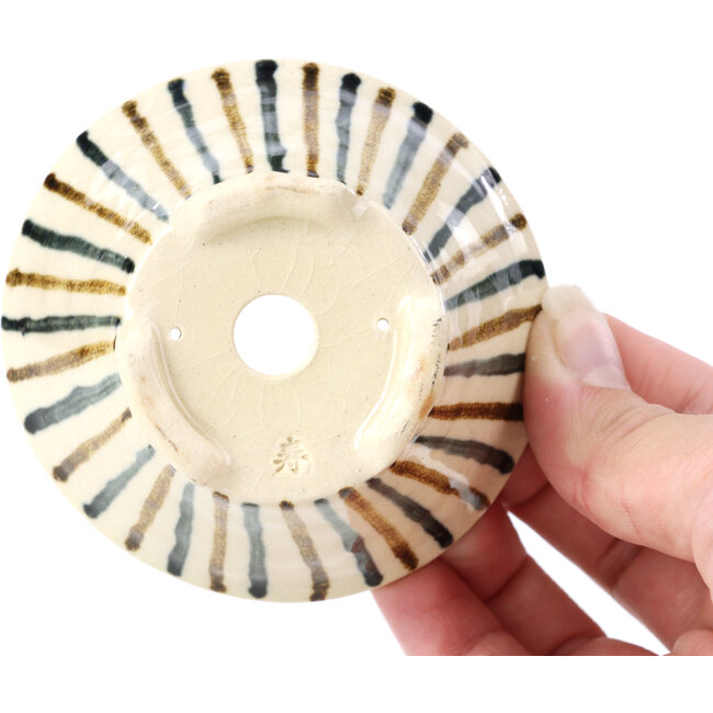 Pot à bonsaï rond beige par Bonsai - 85 x 85 x 45 mm