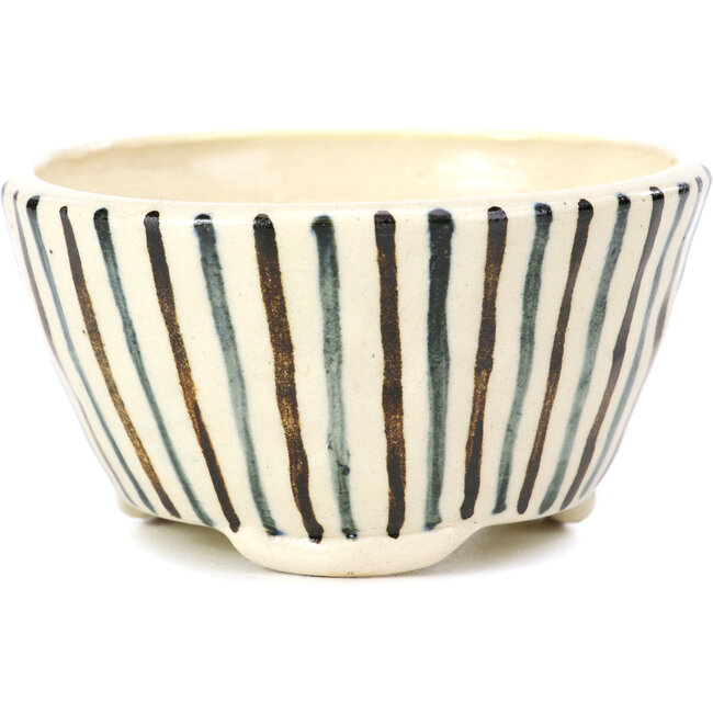 Maceta de bonsái redonda beige de Bonsai - 85 x 85 x 45 mm