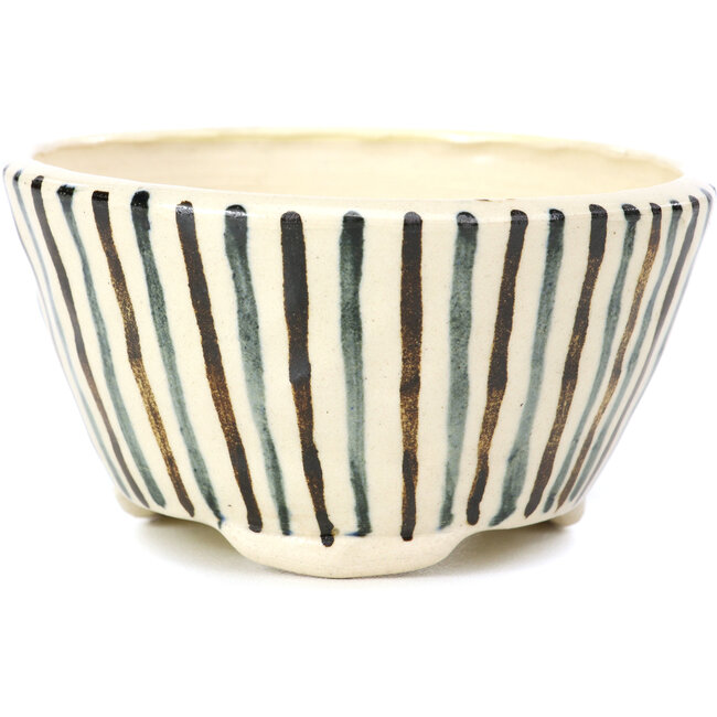 Pot à bonsaï rond beige par Bonsai - 85 x 85 x 45 mm