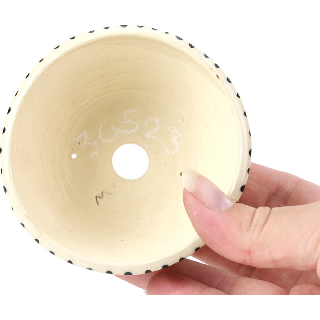 Pot à bonsaï rond beige par Bonsai - 85 x 85 x 45 mm