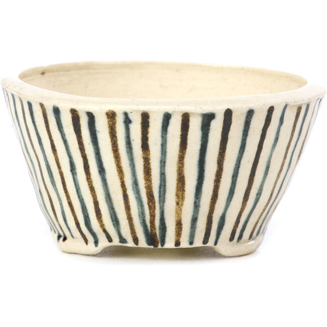 Pot à bonsaï rond beige par Bonsai - 85 x 85 x 45 mm