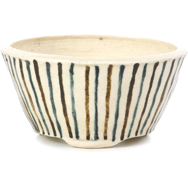 Pot à bonsaï rond beige par Bonsai - 85 x 85 x 45 mm