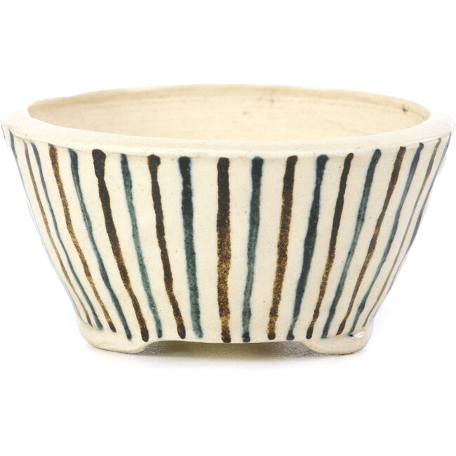 Vaso per bonsai rotondo beige di Bonsai - 85 x 85 x 45 mm