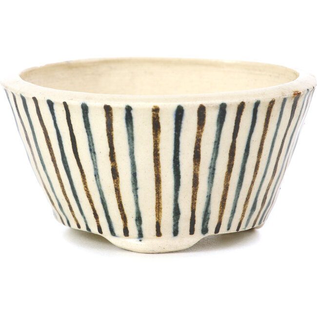 Vaso per bonsai rotondo beige di Bonsai - 85 x 85 x 45 mm