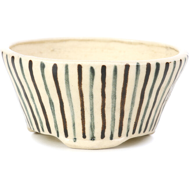 Maceta de bonsái redonda beige de Bonsai - 85 x 85 x 45 mm