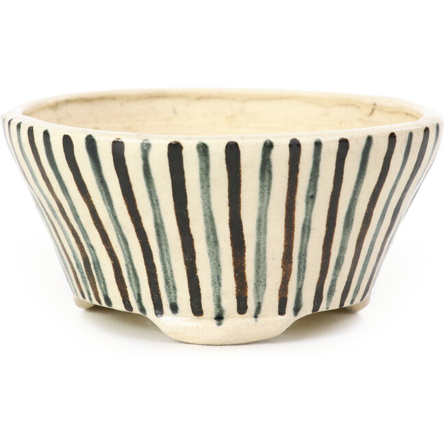 Maceta de bonsái redonda beige de Bonsai - 85 x 85 x 45 mm