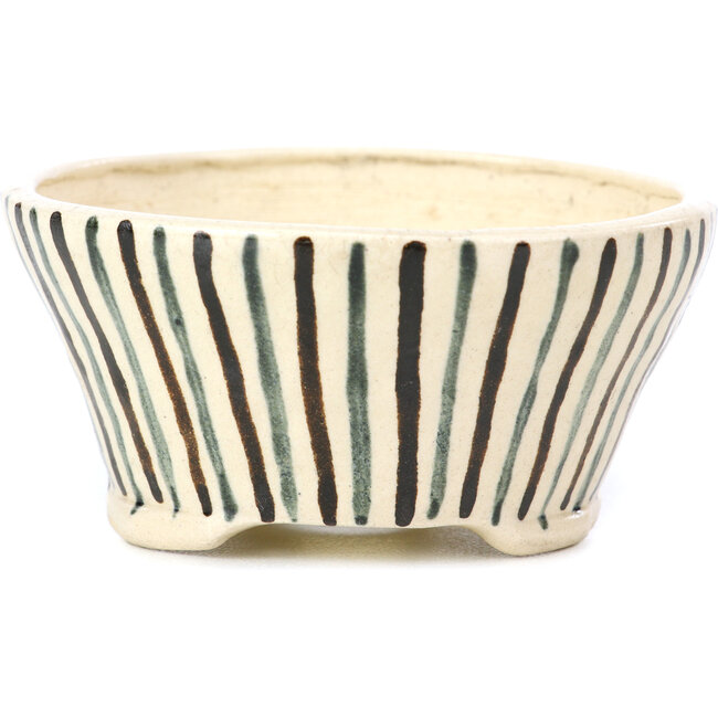 Pot à bonsaï rond beige par Bonsai - 85 x 85 x 45 mm