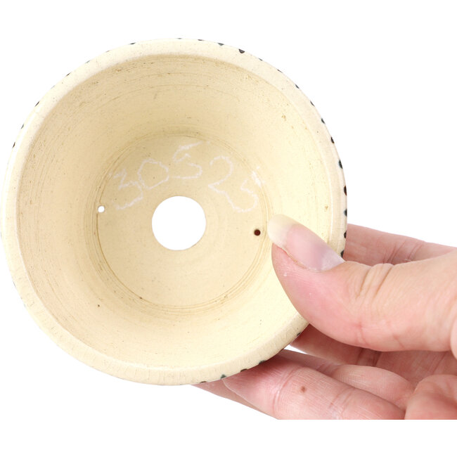 Ronde beige bonsaipot van Bonsai - 85 x 85 x 45 mm