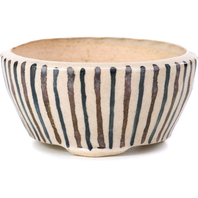 Ronde beige bonsaipot van Bonsai - 85 x 85 x 45 mm