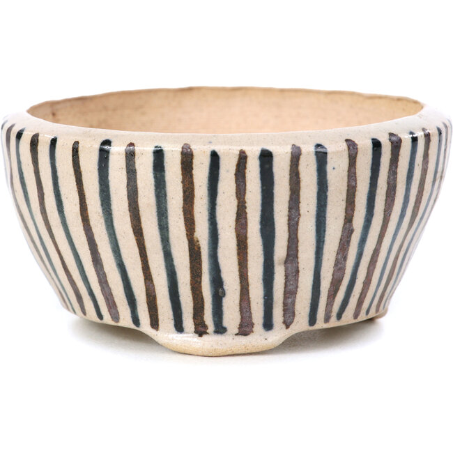 Maceta de bonsái redonda beige de Bonsai - 85 x 85 x 45 mm