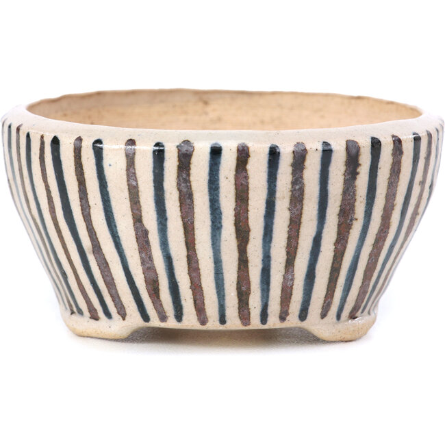 Ronde beige bonsaipot van Bonsai - 85 x 85 x 45 mm